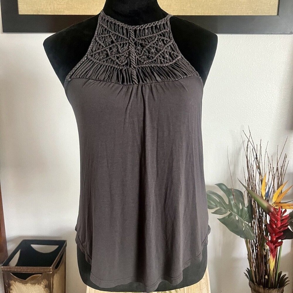 Women's Soft & Sexy AEO American Eagle Crochet Tank Top XS Gray